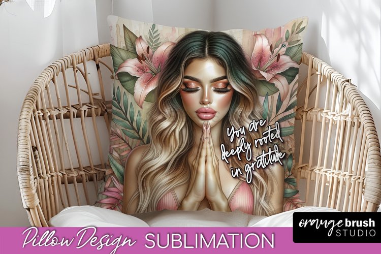 Daily Affirmations Pillow Cover, Floral Pillow Sublimation example image 1