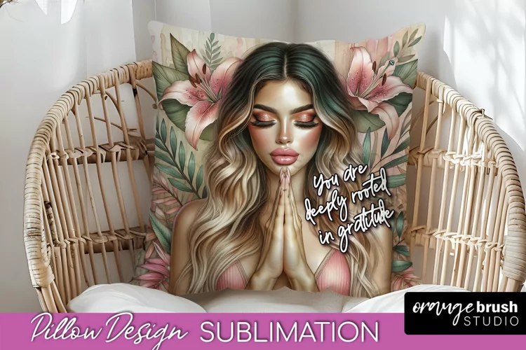 Daily Affirmations Pillow Cover, Floral Pillow Sublimation