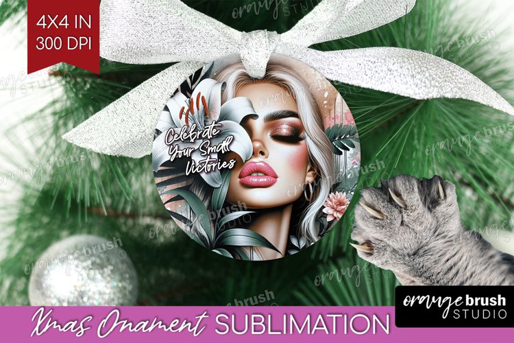 Floral Girl Ornament PNG - Tropical Flowers PNG Sublimation