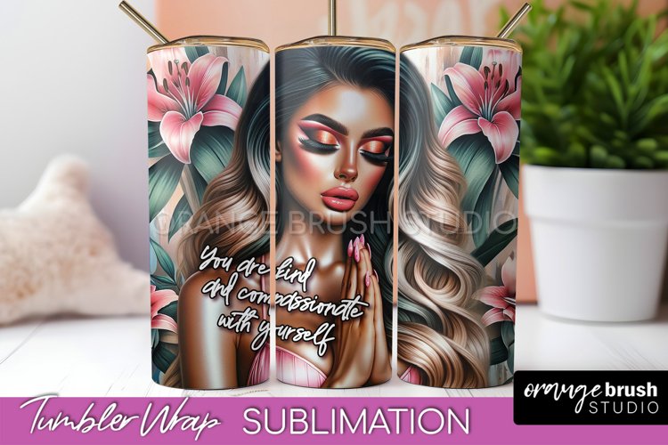 Affirmation Tumbler Wrap, Inspirational Tumbler Sublimation example image 1