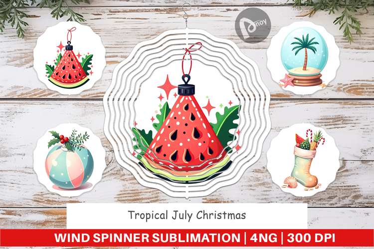 Wind Spinner Tropical July Christmas
