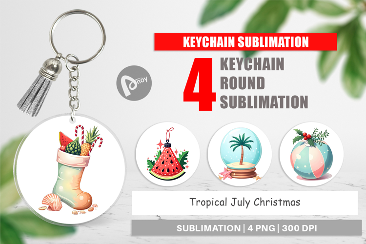 Keychain Tropical July Christmas