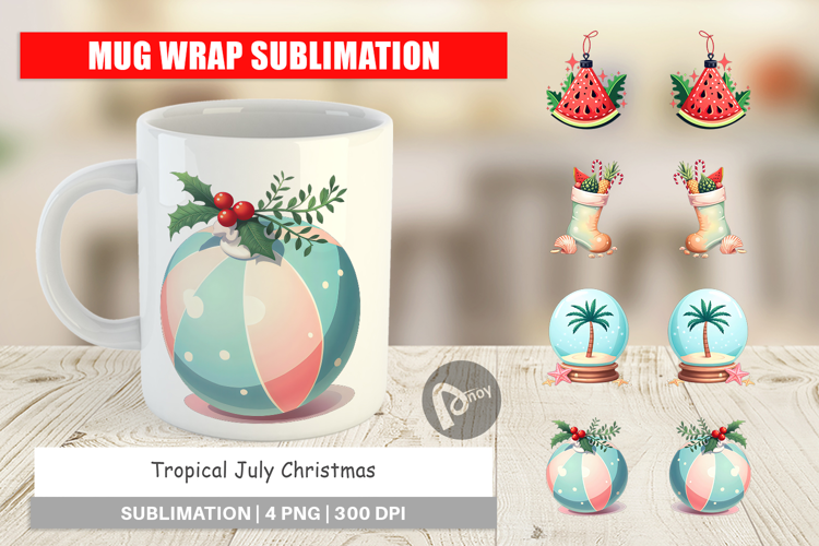 Mug Wrap Tropical July Christmas