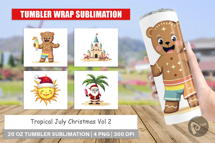 Tumbler Tropical July Christmas