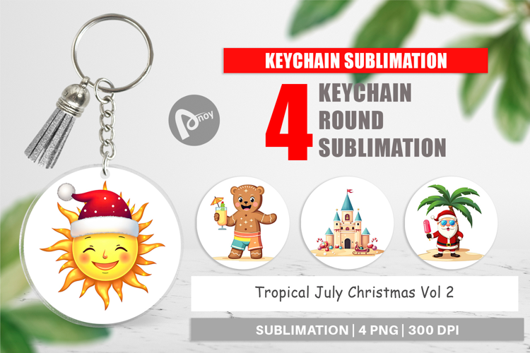 Keychain Tropical July Christmas