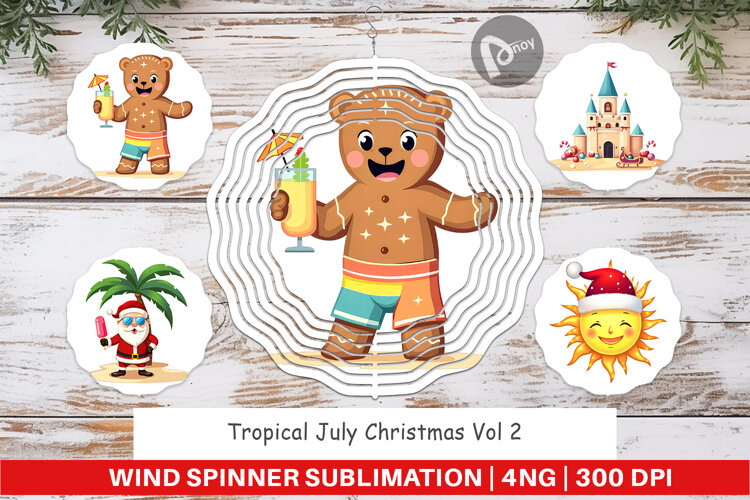Wind Spinner Tropical July Christmas example image 1