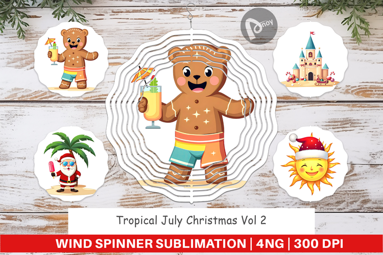 Wind Spinner Tropical July Christmas