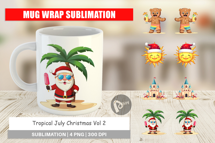 Mug Wrap Tropical July Christmas