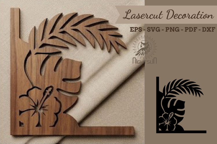 Tropical Lasercut Corner SVG