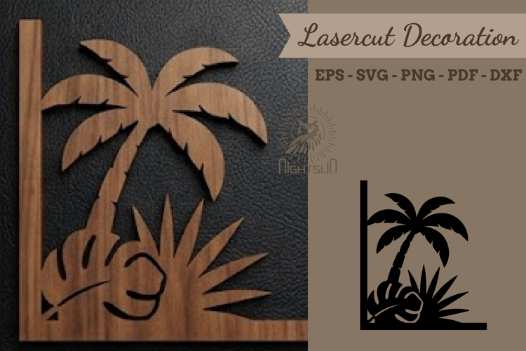Tropical Lasercut Corner SVG