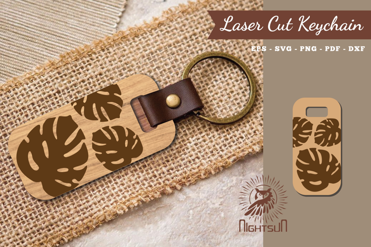 Tropical Leaves Laser Cut Keychain