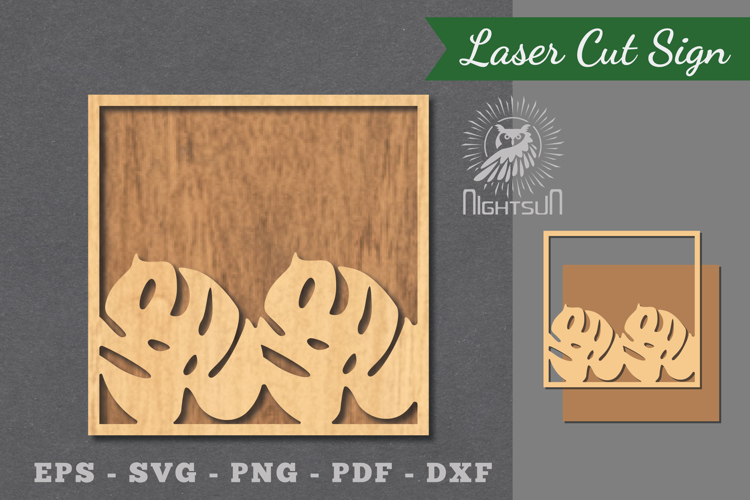 Tropical Leaves Laser Cut Sign