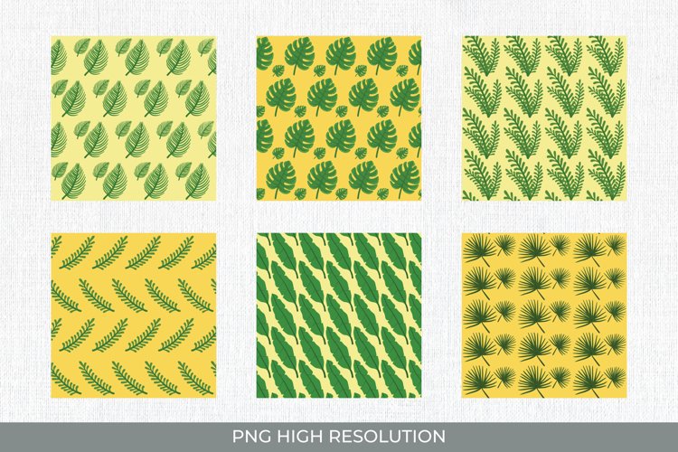 Tropical Leaves Seamless Pattern Paper Pack example image 1