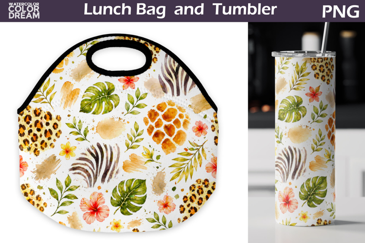 Safari Print Lunch bag | Summer Tropical Tumbler Wrap
