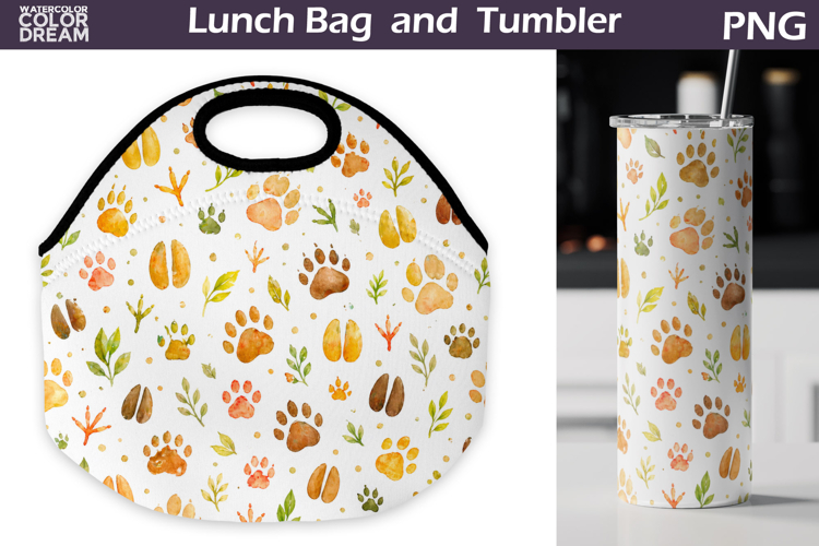 Safari Animal Tracks Lunch bag | Summer Tumbler Wrap
