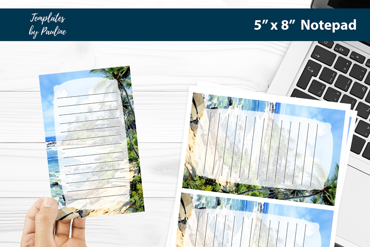 Tropical Beach Notepad Printable for Travel Planning