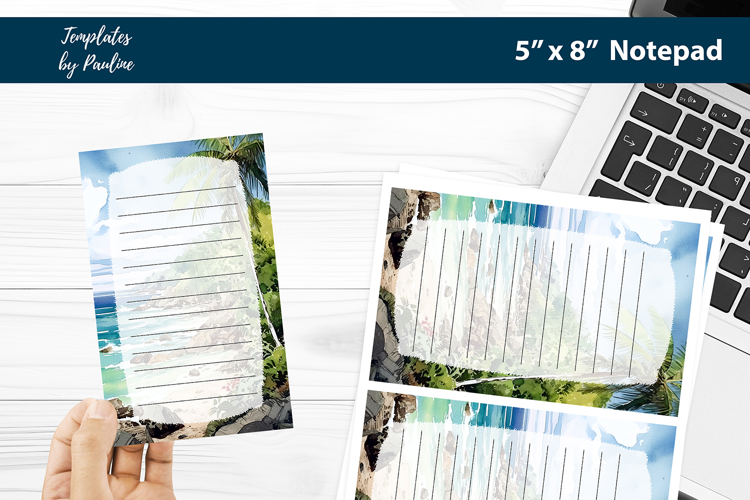 Tropical Wedding Notepad Printable, Beach Wedding Memo Pad