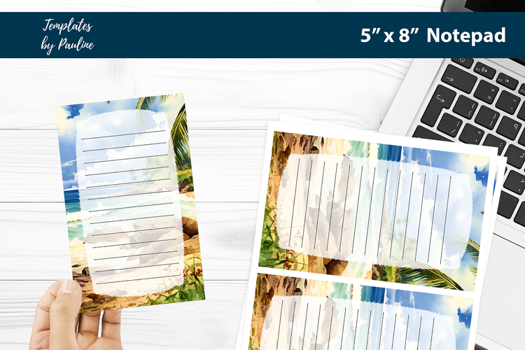 Beach House Guest Notepad Printable | Tropical Memo Pad