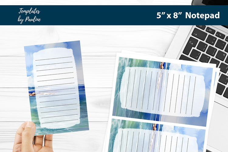 Ocean Notepad Printable, Summer Seashore Memo Pad