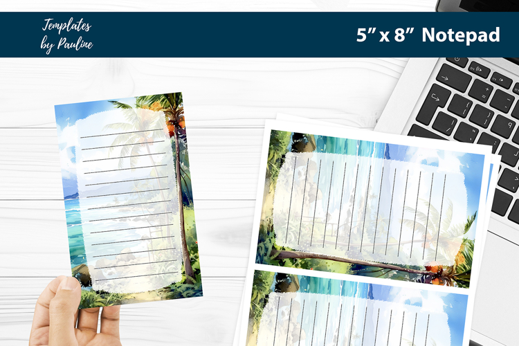 Coastal Tropical Notepad Printable