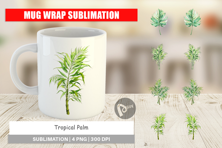 Mug Wrap Tropical Palms