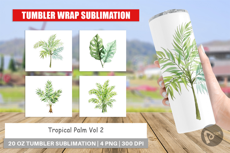 Tumbler Tropical Palms