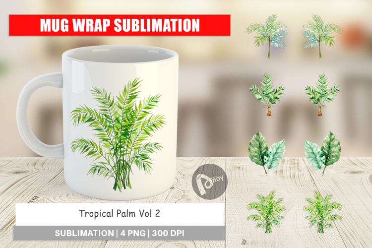 Mug Wrap Tropical Palms