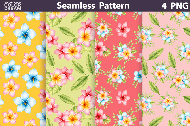 Tropical Plumeria Pattern | Seamless Background