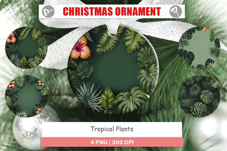 Christmas Ornaments Tropical Plants