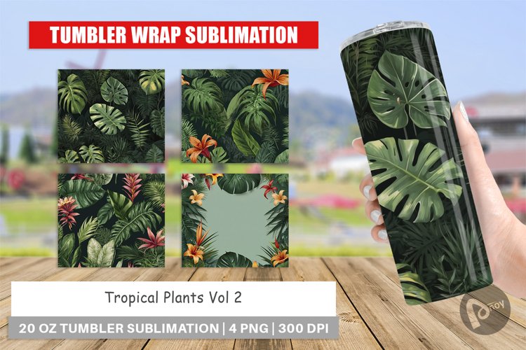 Tumbler Wrap Tropical Plants