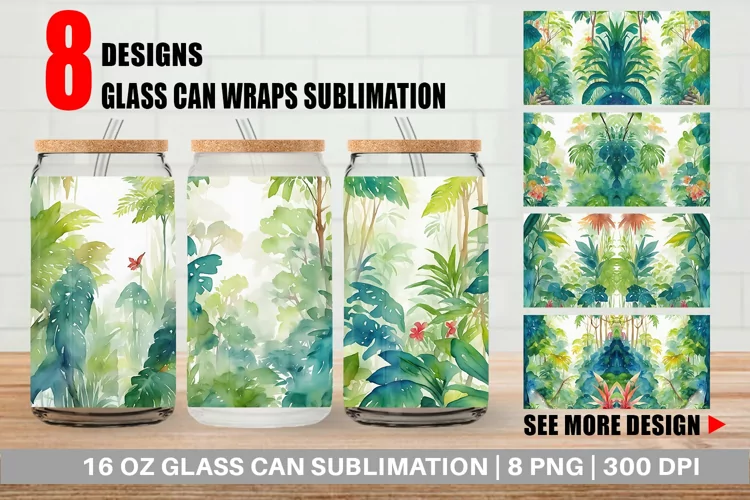 Tropical rainforests Glass Can Wraps