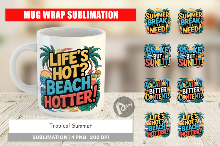 Mug Wrap Tropical Summer
