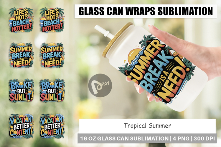 Glass Can Tropical Summer