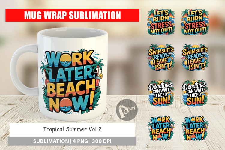 Mug Wrap Tropical Summer