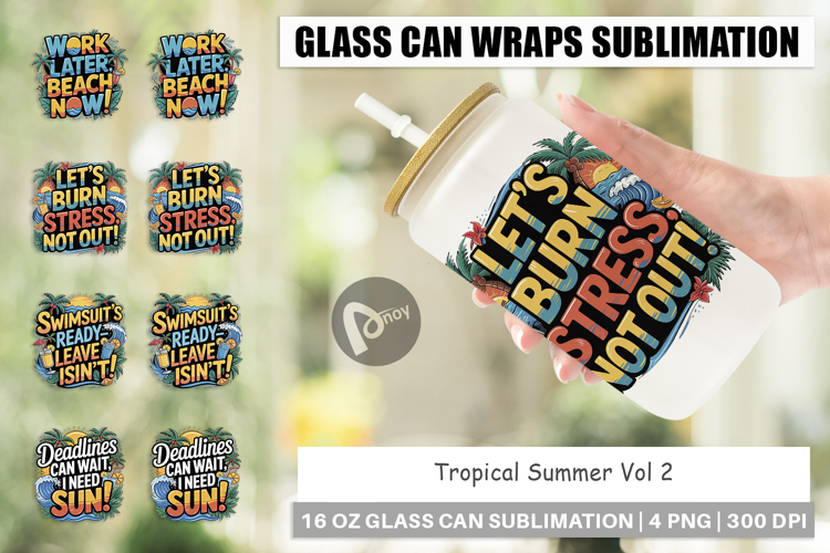 Glass Can Tropical Summer