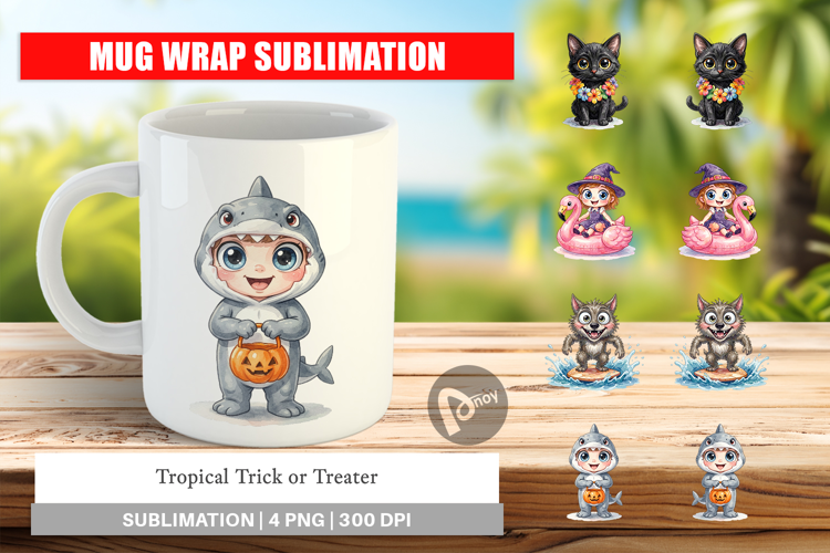Tropical Trick or Treater Mug Wrap