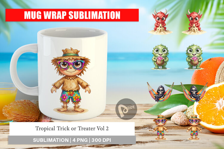 Tropical Trick or Treater Mug Wrap example image 1