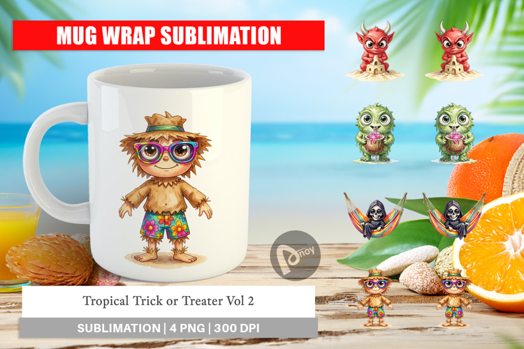 Tropical Trick or Treater Mug Wrap