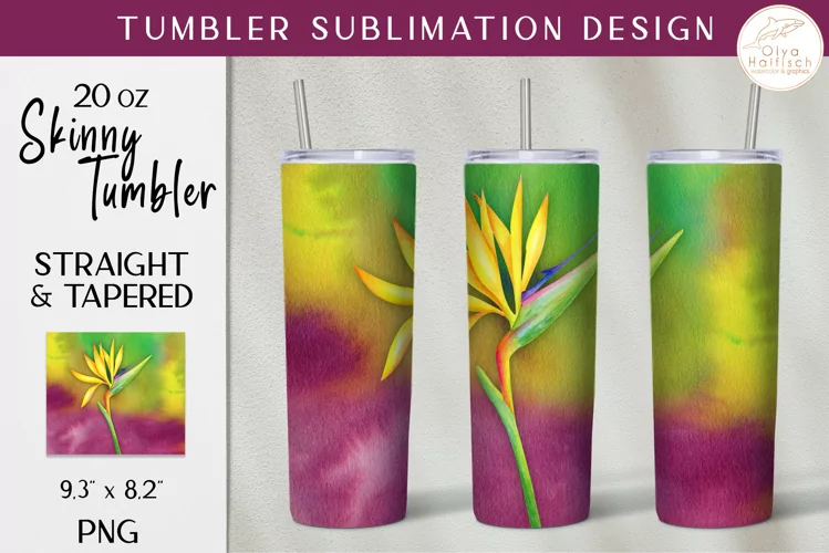 Tropical Tumbler Sublimation. 20oz Floral Tumbler Wrap PNG