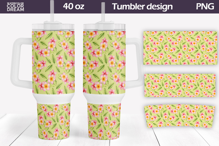 Tropical Floral Tumbler | Summer Tumbler 40 Oz Wrap example image 1