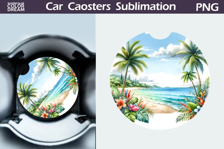 Tropical Beach Car Coaster | Summer Coaster