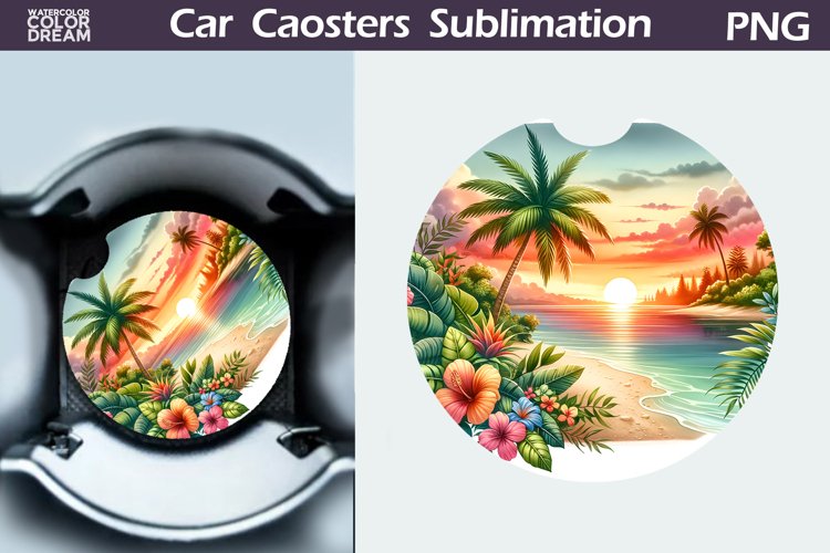 Tropical Beach Car Coaster | Summer Coaster