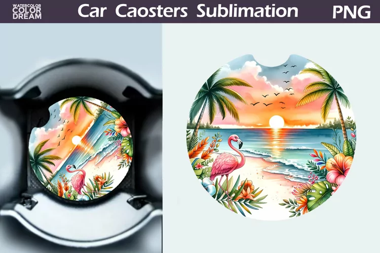 Tropical Beach Car Coaster | Summer Coaster