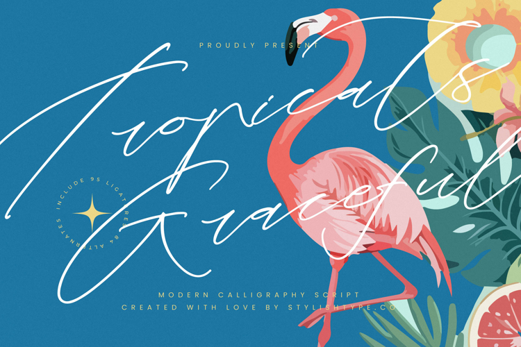 Tropicals Graceful - Modern Calligraphy Script