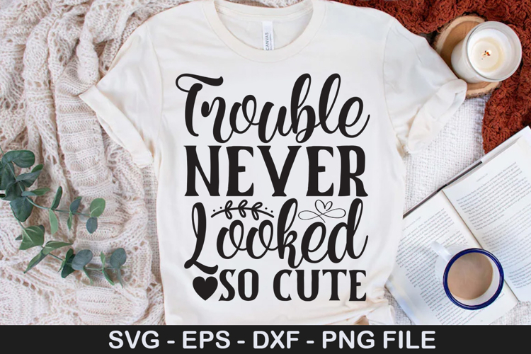 Trouble Never Looked so Cute SVG - Dog Bandana Design