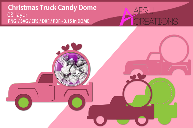 Christmas Truck Candy dome holder
