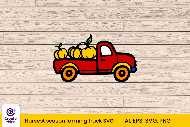 Farming truck clipart | Harvest pickup truck SVG