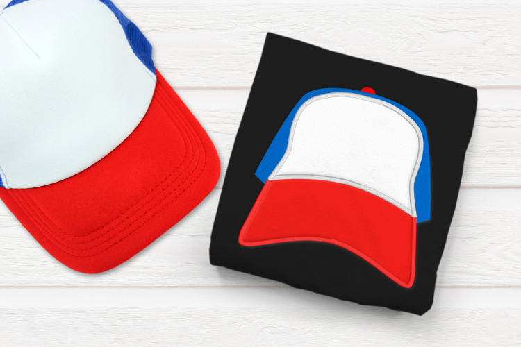 Trucker Hat Applique Embroidery File