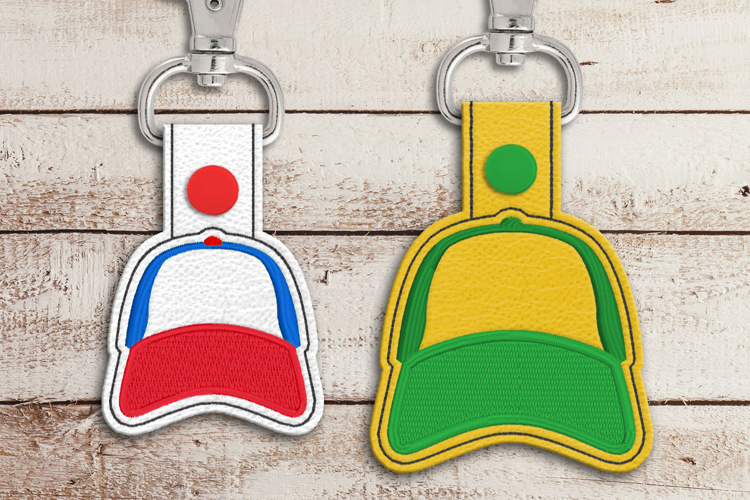 Trucker Hat Key Fob ITH Applique Embroidery File