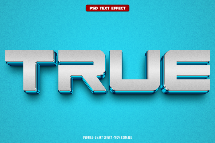 True 3D editable text effect
